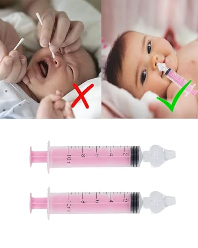 Image of Syringe Nasal Irrigator,10ml Nasal Irrigator Portable Infant Nose Cleaner Nose Aspirator for Baby Fast All Natural Relief-Nasal Irrigation /Nasal Spray（Pink）