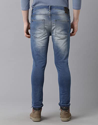 Image of VOI Jeans | Men's Track Skinny Cropped| Mid Rise Waist |Rinse Washed Fit Cropped