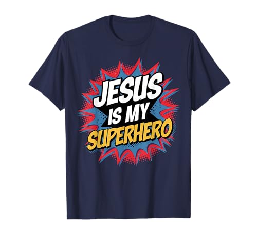 Toddler Jesus is My Superhero Christian Boy Teen Bible Verse T-Shirt