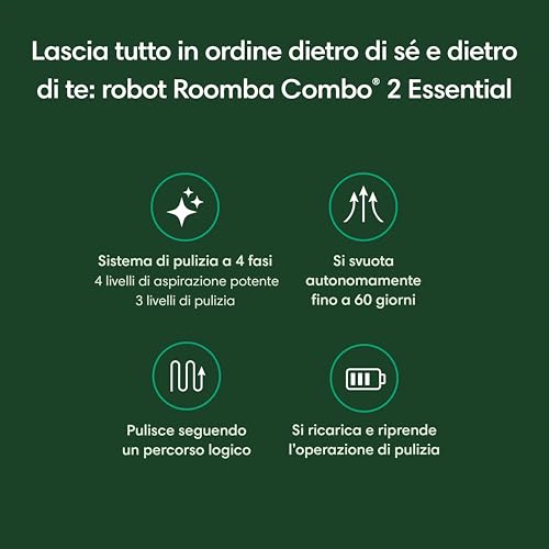 iRobot Combo Essential 2 2 L Senza sacchetto Nero 2 iRobot Combo Essential 2 2 L Senza sacchetto Nero