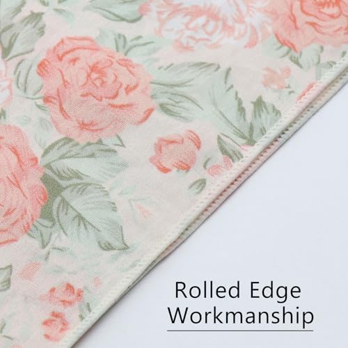Image of Floral Pocket Squares for Men with Holder Printed Flower Mens Handkerchief Cotton Suit Pocket Hanky for Wedding