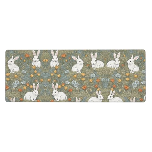 Tapis de souris surdimensionné caoutchouc lapin 80x30cm grand format de bureau