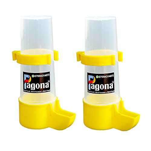 Image of Pagona Plastic, - Imported Cage Bird's Water Hanging Feeder Suitable For Small Cage Birds Like Love Birds, Finches, Cockatiel And Ext.. (140Ml, Pack Of 2)