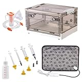 REDDOUDOU Puppy Nebulization Box, Pet Oxygen Chamber, Kitten Nebuliser Box Pet Incubation Brooder with Nebuliser Kit Pet Atomization Nursery Incubator Dog or Cat Oxygen Therapy Box, Pet Heating Pad