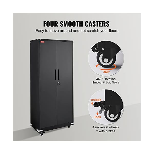 VEVOR-Metal-Storage-Cabinet-with-Wheels-75-in-Locking-Cabinet-with-4-Adjustable-Shelves-2-Magnetic-Doors-200-lbs-Capacity-per-Shelf-Metal-Cabinet-with-3-Keys-for-Home-Office-Garage-Black VEVOR-Metal-Storage-Cabinet-with-Wheels-75-in-Locking-Cabinet-with-4-Adjustable-Shelves-2-Magnetic-Doors-200-lbs-Capacity-per-Shelf-Metal-Cabinet-with-3-Keys-for-Home-Office-Garage-Black