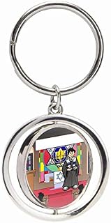 Personalized Name That Toon Rabbi Male Small Spinning Key Chain
