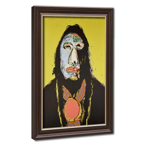 Poster indien fou Fritz Scholder impression toile premium et cadre suspendu