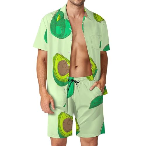 Chemise Hawaïenne Avocat Homme l'Ensemble Short et Pantalon de Plage Idéal
