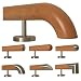 Produktbild Buche Holz Treppe Handlauf Geländer Griff gerade Edelstahlhalter, Länge 30 - 500 cm aus einem Stück / zum Beispiel Länge 310 cm mit 4 gerade Halter - Enden =Holzkrümmling