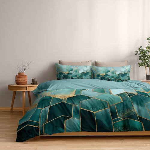 Luxe abstrait housse de couette réversible en microfibre douce parure lit chic