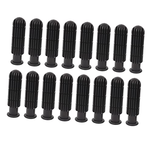 Happyyami 16Pcs Durable Football Handles for Table Soccer Compatible Replacement Grips for Foosball Machines and Plastic Grips Black