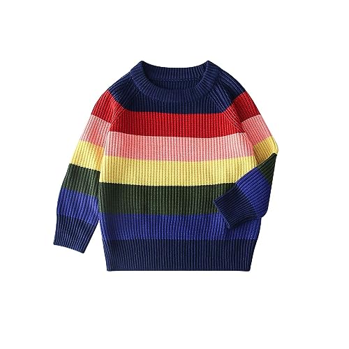 Toddler Boys Girls Clothes Knitted Colorful Sweater Coat Tops Kids Boys Girls Fall Winter Jacket for 1 to 6 Years
