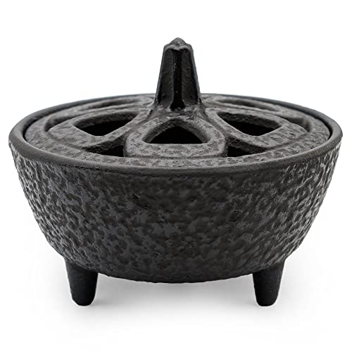 Zen Minded Cast Iron Lotus Incense Burner for Incense Sticks Cones Charcoal Resins and Wax Melts