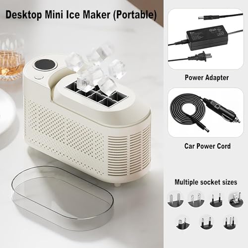 Mini máquina portatil para fabricar hielo 8 cubos en 10 minutos miniatura 2