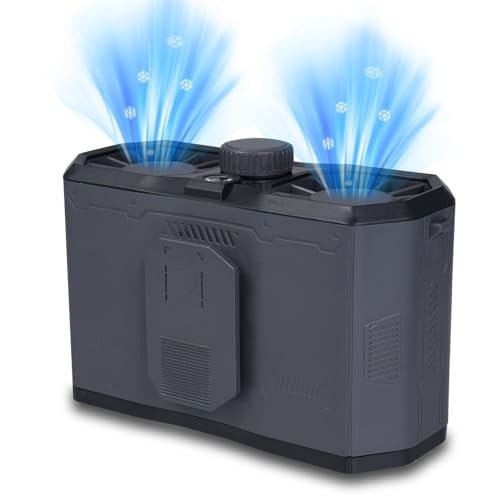 Outdoor Dual Vent Waist Fan, Portable Neck Fan with Emergency Flashlight, 15000mAh Rechargeable, Clip on Fan, 15000RPM 199 Wind Speeds, Smart Digital Display, IP67 Dustproof and Waterproof