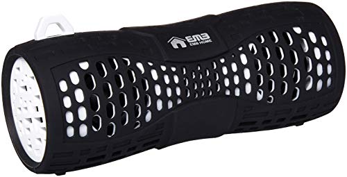 EMB ES900BT-W Water Resistant Super Loud Portable Bluetooth Speaker - Black On White