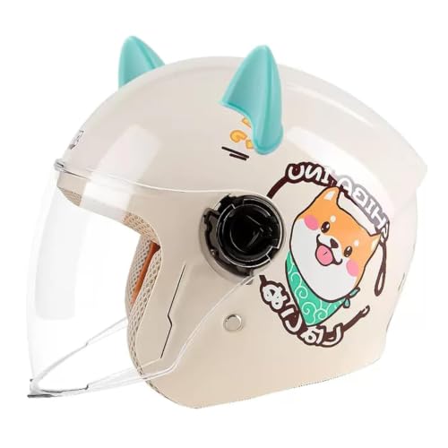 Casco jet moto infantil 48-55cm con visera extraíble para scooter de niños y niñas