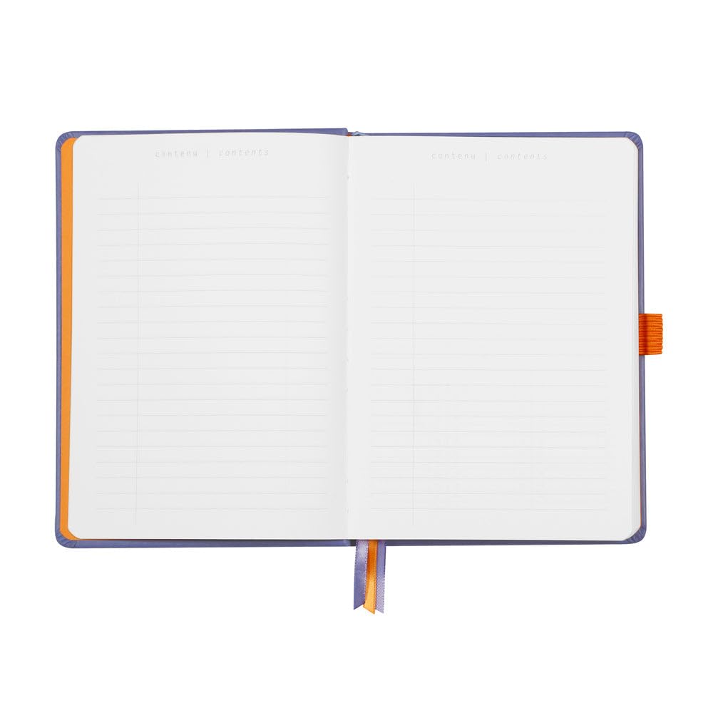 RHODIA 118578C - Carnet Rigide Goalbook Iris - A5 14,8 x 21 cm - Pointillés Dot - 240 pages - Papier Clairefontaine Blanc 90 g/m² - 3 Rubans, Fermeture Élastique - Simili Cuir