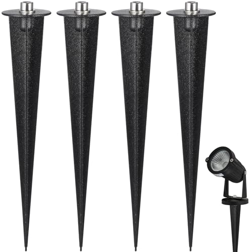MAGICLULU Estacas de Repuesto para Iluminación Exterior de Jardín, 8 Piezas de Aluminio Negro, Accesorios para Luces Solares de Césped y Terraza, Puntas Resistentes para Farolas de Patio