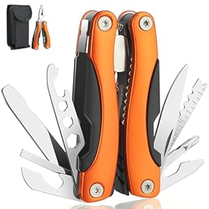 Dad Birthday Gift, Multi Tool, Multitool, Fathers Gifts, Pocket Knife, Multitool Pliers, Camping Knife with Holster and Nylon Sheath for Outdoor, Fishing, Hunting, Hiking by WIWUE GUO