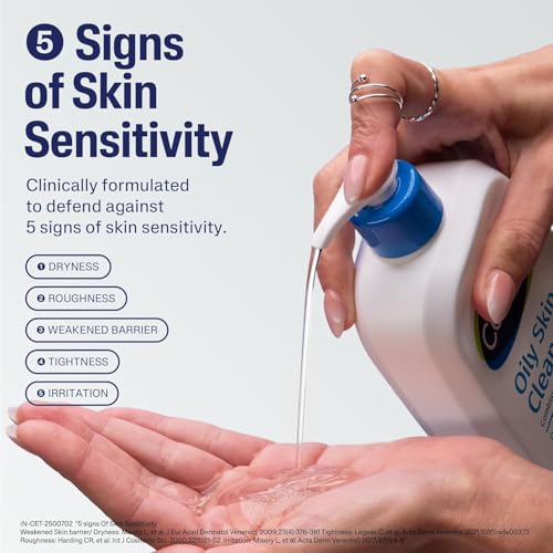 Image of Cetaphil Oily Skin Cleanser Face Wash 236 ml | Deep Cleansing for Oily, Acne Prone Skin | Gentle Foaming, Non-Irritating, pH Balanced | Dermatologist Recommended | For Your Sensitive Skin