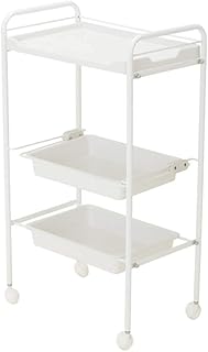 AUNEVN Movable Hand Trucks Kitchen Storage Trolley 5 Tier Abs Beauty Salon Cart with Drawer,Mobile,Spa Rolling Trolley