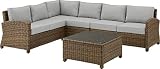 Crosley Furniture Bradenton 5-Piece Outdoor Sectional Sofa Wicker Conversation...