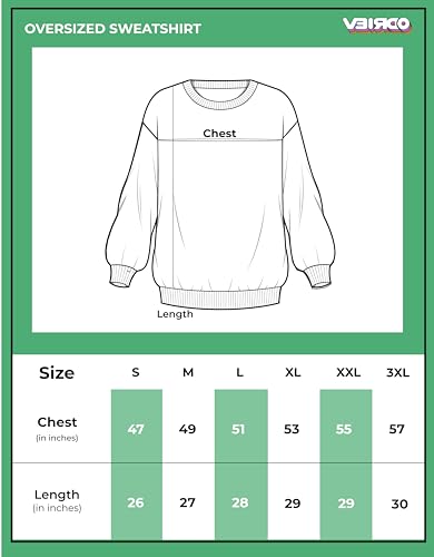 Image of Veirdo Cotton Poly Fleece Oversized Fit Full Sleeves Ribbed Solid Crew Neck Sweatshirt for Men