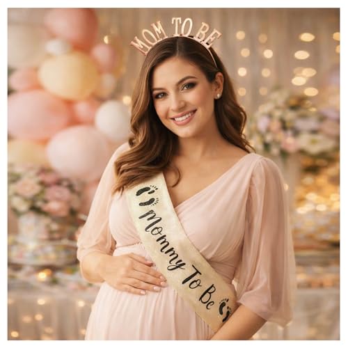 Image of Wanna Party Baby Shower Decoration Items- Mom to Be Sash & Mom to be Tiara for Mom To be Gifts for Baby Shower Decoration Items
