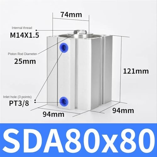Cylindre pneumatique pour automatisation industrielle compacte SDA