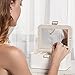 KAMIER Travel Jewelry Box, 2 Layers PU Leather Portable Jewelry Organizer, Large Capacity, Double Lock and Large Mirror, Hidden Necklace Hooks, Removable Dividers, Gift Box Packaging, White