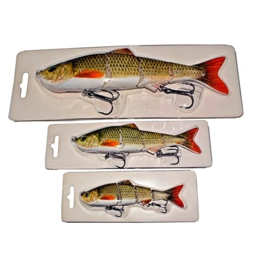 Leurres de pêche à corps articulé en 4 sections avec queue dure