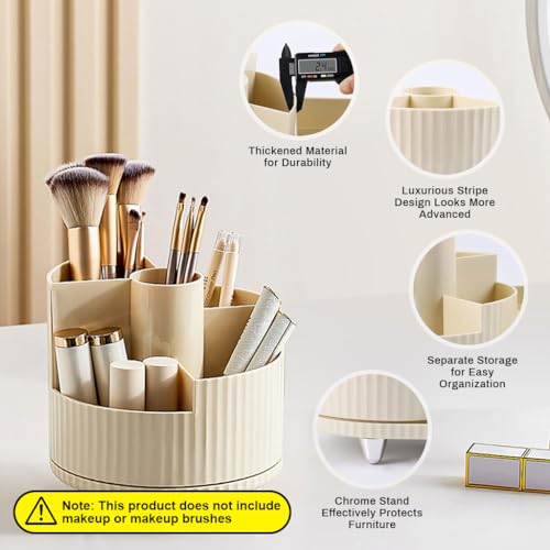 Image of HANNEA Makeup Organizer 5-Slot 360 Rotating Box for Lipstick Perfume | 360 Access, Keeps Lipsticks and Perfumes Visible, Brush Holder, Vanity Storage, 5 Slots, Easy to Rotate