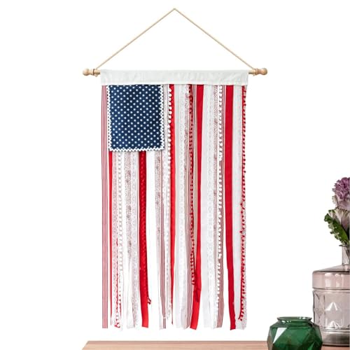 Bannière patriotique américaine 127x68 cm avec lumière pour décoration extérieure