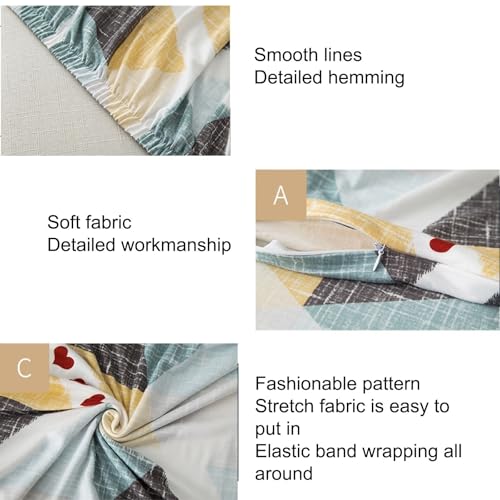 LVYUDS Nordic Style Couch Cover Furniture Protection Soft Full Coverage, Polyester Fabric Stretch Breathable Sofa Covers Washable to 1/2/3/4 Seat Sofas(Cushion cover*2,Leaf B)