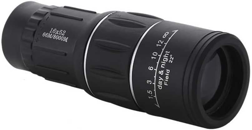 Monocular 16x52 Bak4 Impermeable con Soporte Móvil para observación de Aves/Senderismo/Caza/Camping Telescopio Monoculares de Largo Alcance