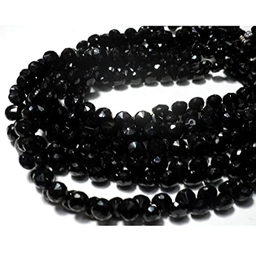 Briolette spinelle noire 6mm perle oignon facettée pour réparer et créer bijoux