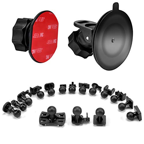 Dash Cam Suction Cup Mount and Glue Adhesive Mount for Dash Camera/DVR Video