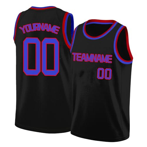 Image of Custom Basketball Jersey for Men - Personalized Name & Number, Embroidered or Printed, Athletic Shirt for Kids, Boys & Youth