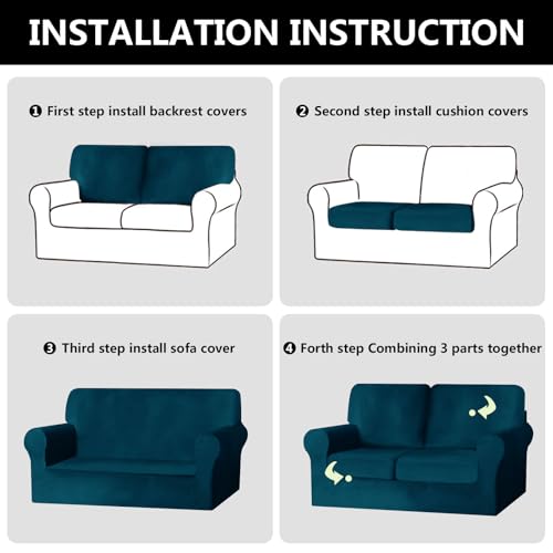 Housse de canapé de remplacement Ektorp extensible avec coussins séparés velours XL - 6