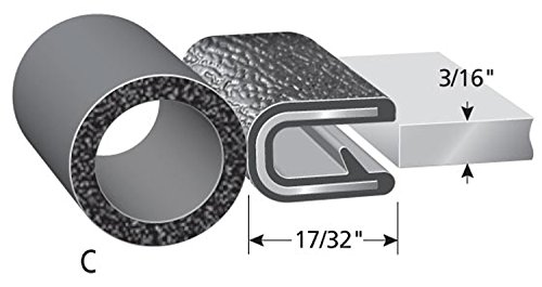 Image of Trim Seal, Alum Clip, 0.36 in W, 25 Ft