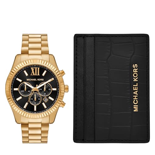 Image of Michael Kors Lexington Gold Quartz Stainless Steel Watch MK9245SET