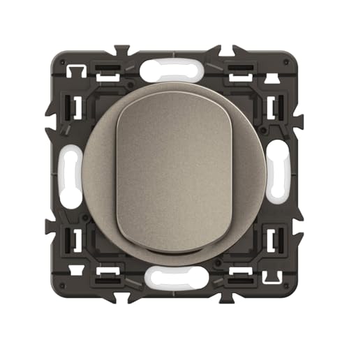 LEGRAND - Interrupteur Simple ou Va-et-vient Touche Large Céliane - 10A - Commande d'Eclairage - Prêt à Installer - Titanium