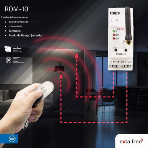 Receptor de radio exta Free 2 canales modular tipo componente ROM de 10 para automatizar 6
