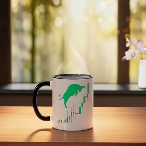 41IH 7dQL5L. SL500  - Cool Stock Market Art For Men Women Stock Trading Day Trader Ceramic Mug, Black/White