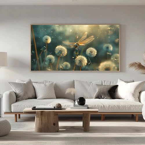 Tableau de salon moderne et toile imprimée libellule 40x80cm - 3