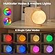 INSSISAIN Mondlampe mit Wecker, 10 beruhigende Töne mit bunter Lichtmodus, Wecklicht für Tisch, Schlafzimmer, Wohnzimmer, Doppelalarme, Schlummerfunktion, Aufwachlicht, 10 Naturgeräusche, 8 Farben