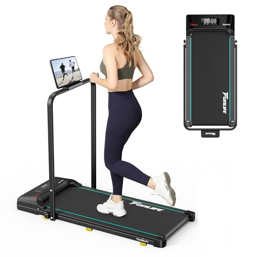 FunLife F1 Laufband für Zuhause klappbar – 3-in-1 Walking Pad mit Haltegriff,Komfort, kompakt & leise für Schreibtisch, Senioren & Reha geeignet, blau