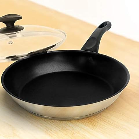 HOMICHEF 11 Inch Nonstick Frying Pan with Glass Lid Cover