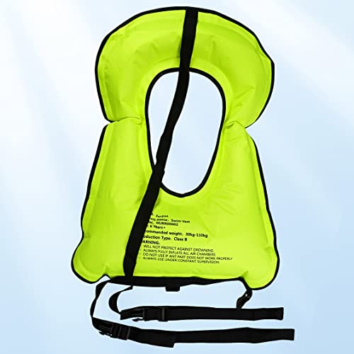 Faxpot Snorkel Vest, Adults Portable Kayaking Buoyancy Inflatable Swim Vest Jackets, Diving Surfing Adjustable Snorkeling Vest Swimming Jacket For Outdoor Water Sports Fun Safety (Green) #TOP7